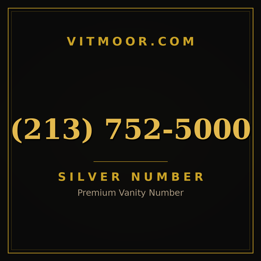 VITMOOR Silver premium number (213) 752-5000