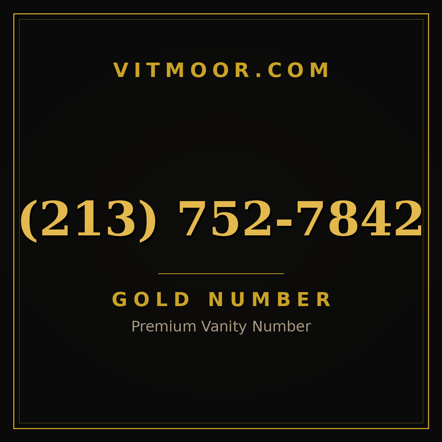 VITMOOR Gold premium number (213) 752-7842