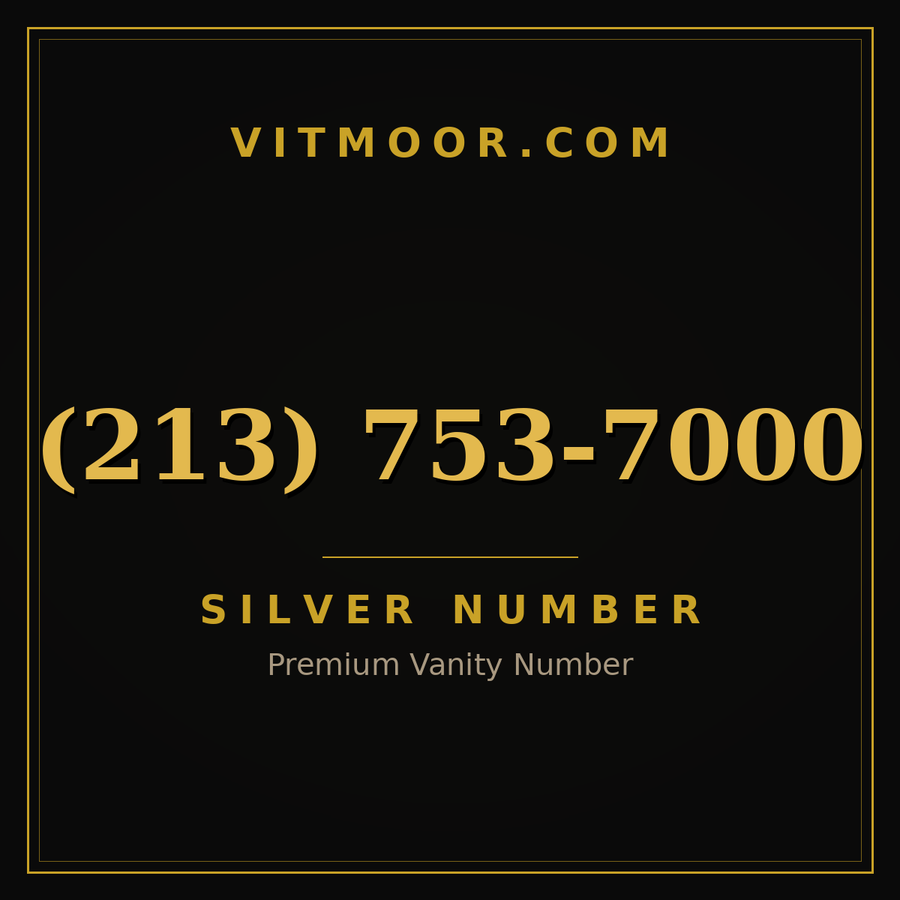 VITMOOR Silver premium number (213) 753-7000