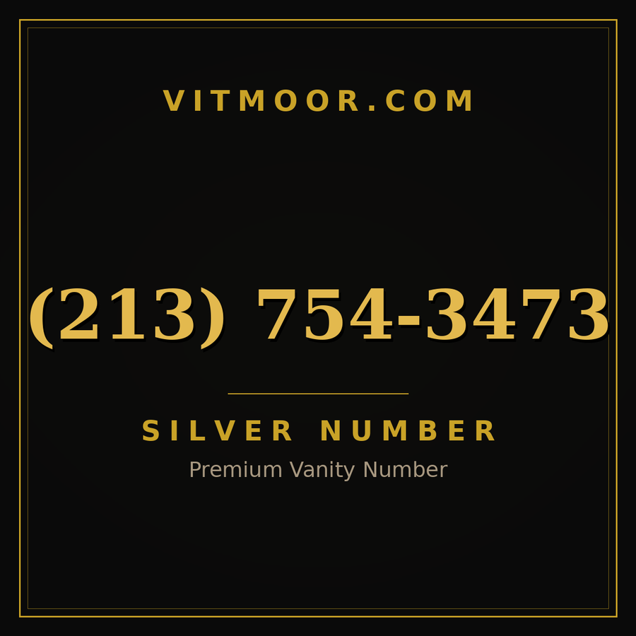 VITMOOR Silver premium number (213) 754-3473
