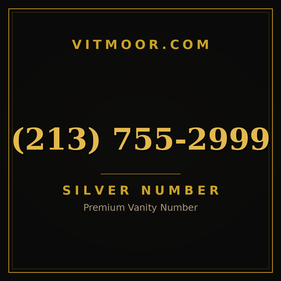 VITMOOR Silver premium number (213) 755-2999