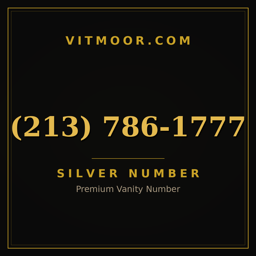 VITMOOR Silver premium number (213) 786-1777