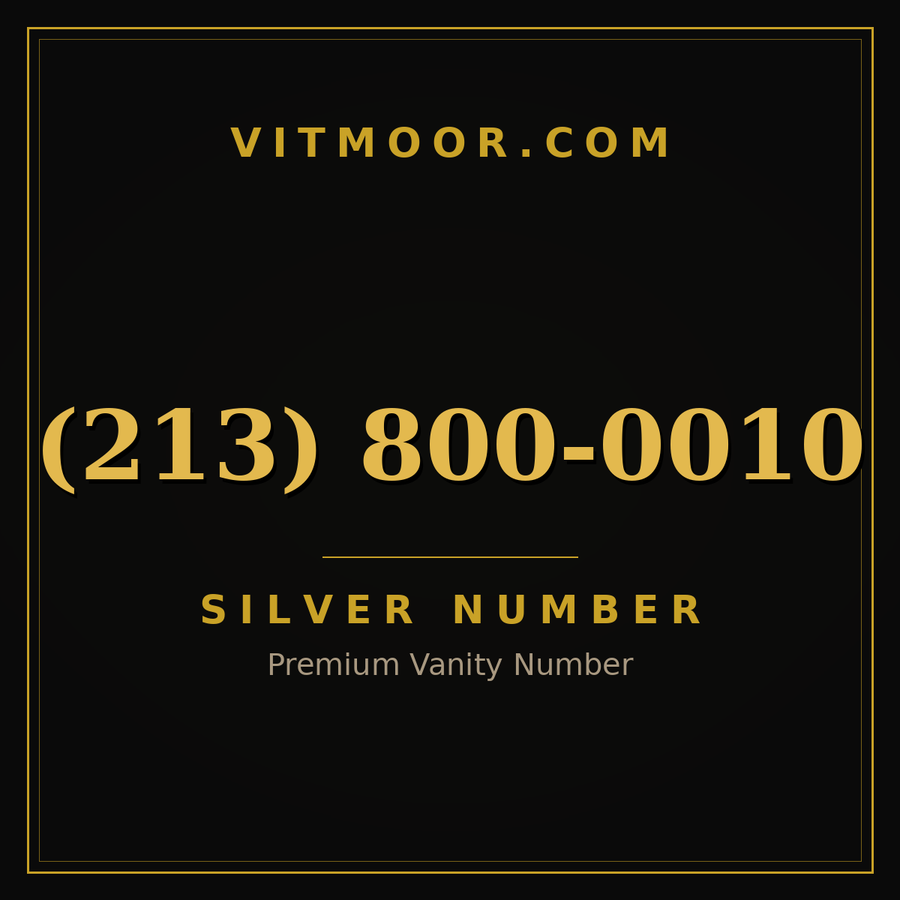 VITMOOR Silver premium number (213) 800-0010