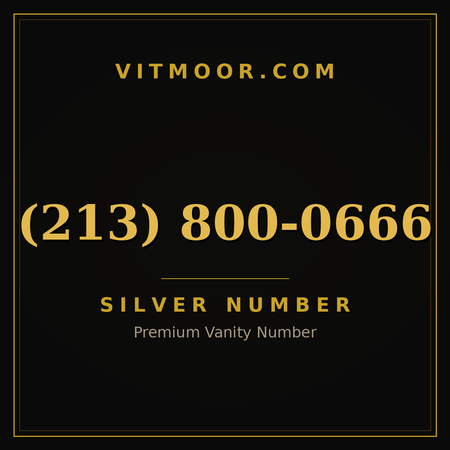 VITMOOR Silver premium number (213) 800-0666
