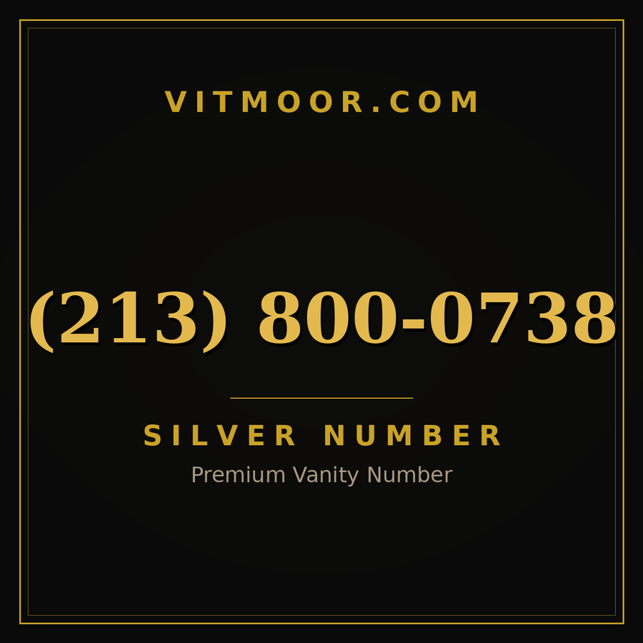VITMOOR Silver premium number (213) 800-0738