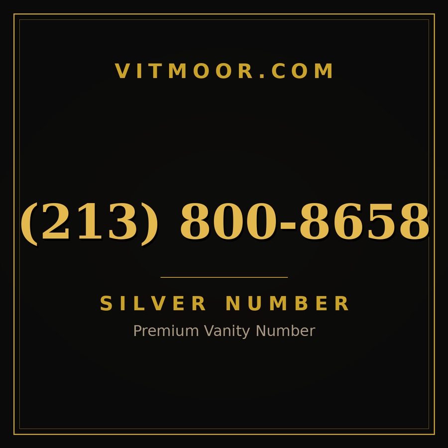 VITMOOR Silver premium number (213) 800-8658