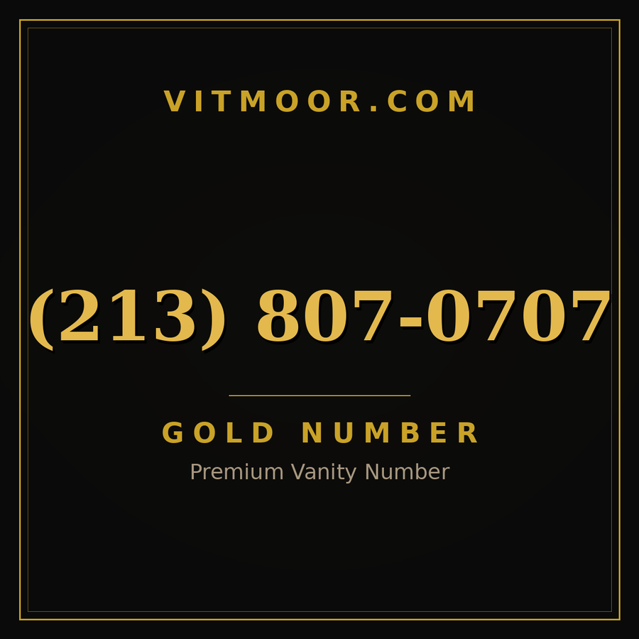 VITMOOR Gold premium number (213) 807-0707