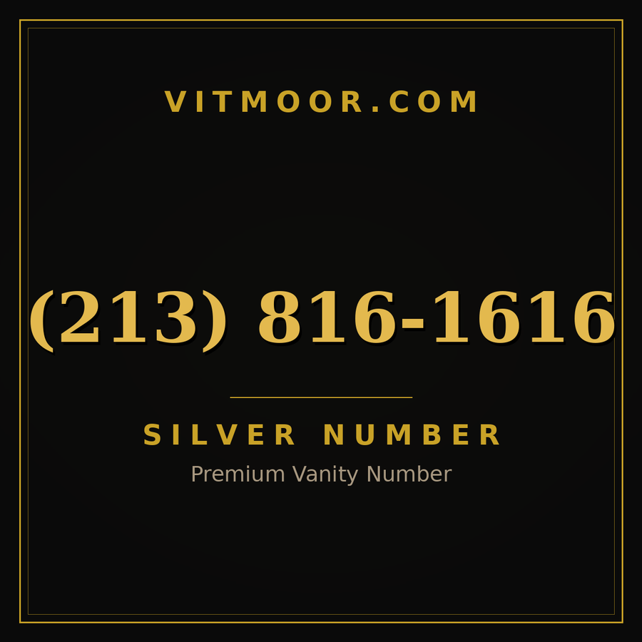 VITMOOR Silver premium number (213) 816-1616