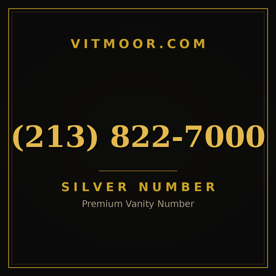 VITMOOR Silver premium number (213) 822-7000