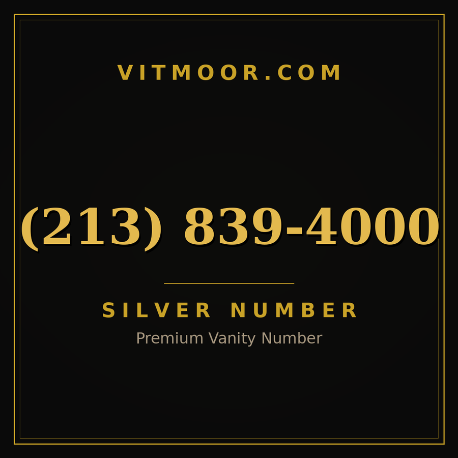 VITMOOR Silver premium number (213) 839-4000