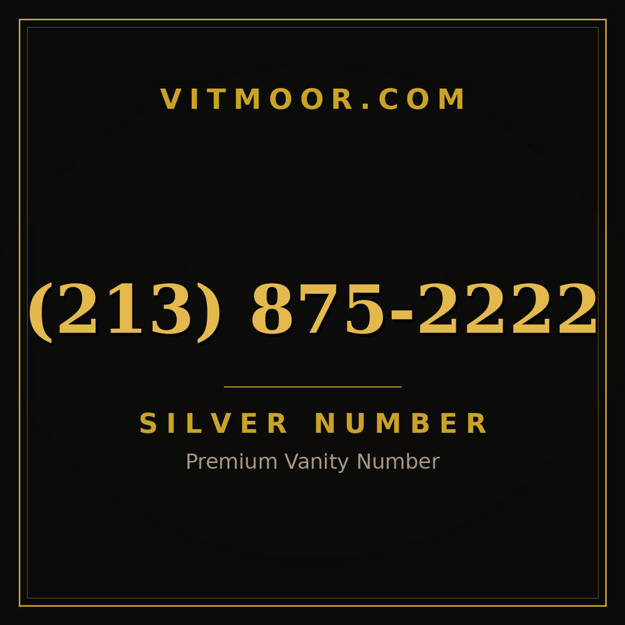 VITMOOR Silver premium number (213) 875-2222