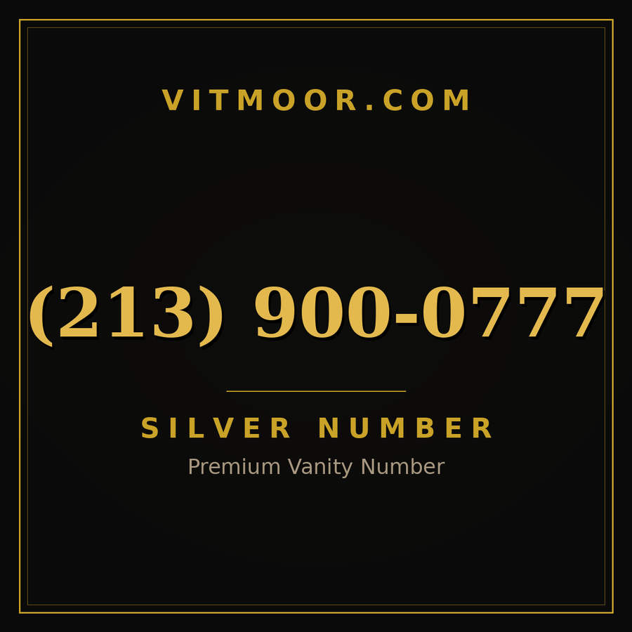 VITMOOR Silver premium number (213) 900-0777