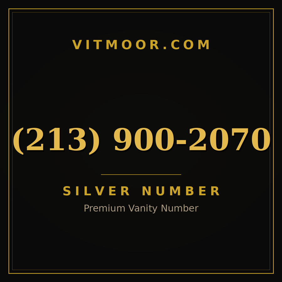 VITMOOR Silver premium number (213) 900-2070