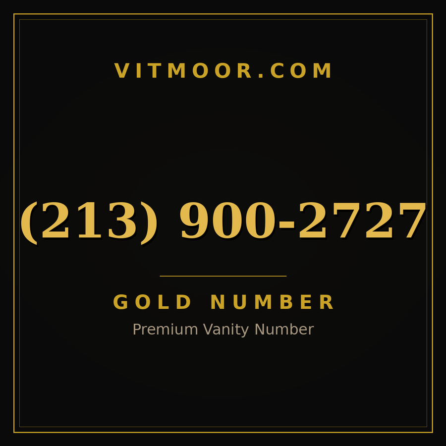VITMOOR Gold premium number (213) 900-2727