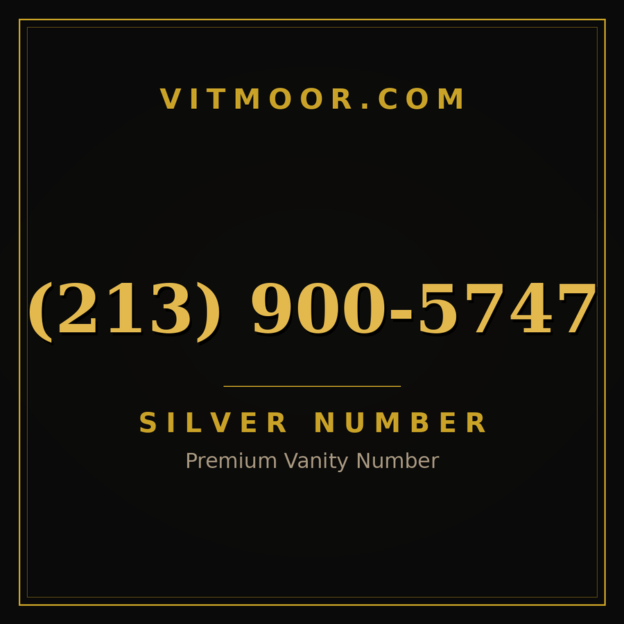 VITMOOR Silver premium number (213) 900-5747
