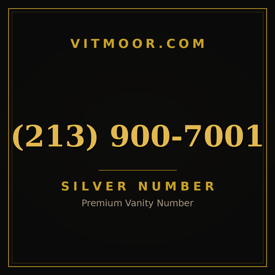 VITMOOR Silver premium number (213) 900-7001
