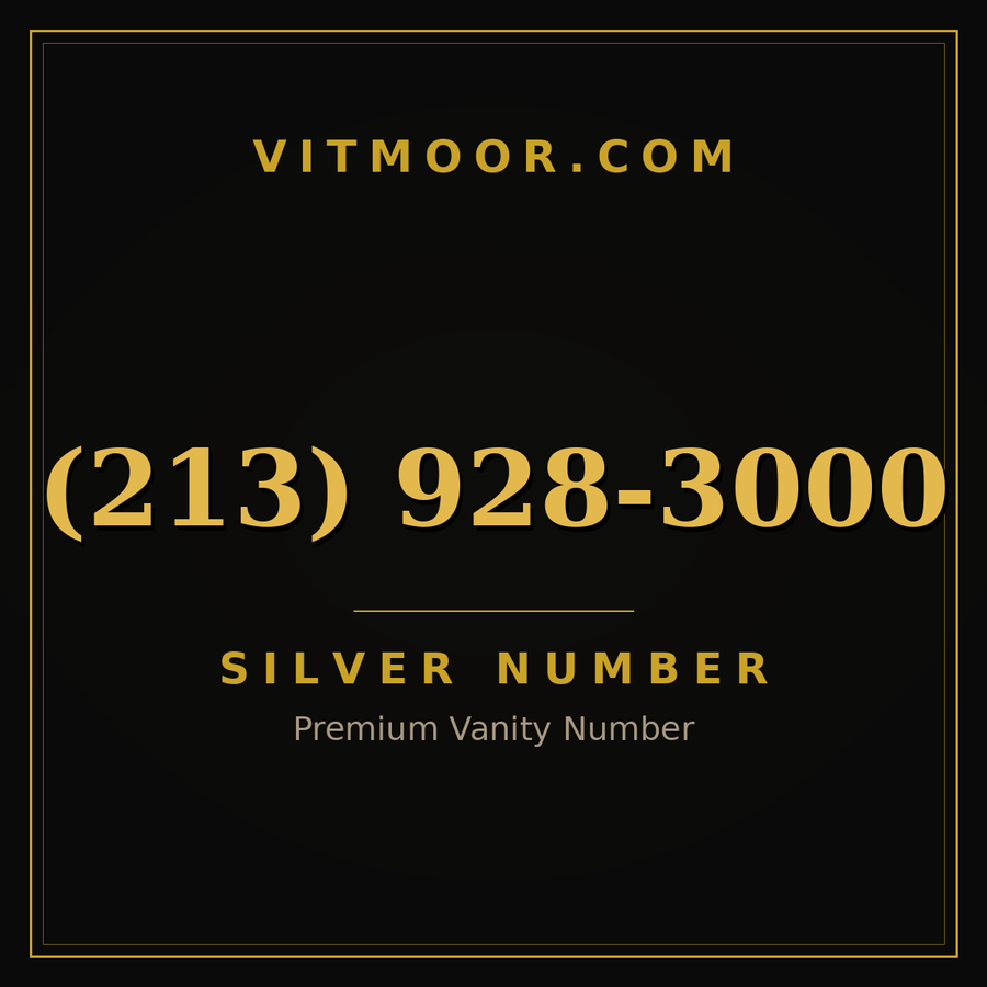 VITMOOR Silver premium number (213) 928-3000