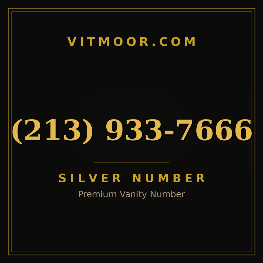 VITMOOR Silver premium number (213) 933-7666