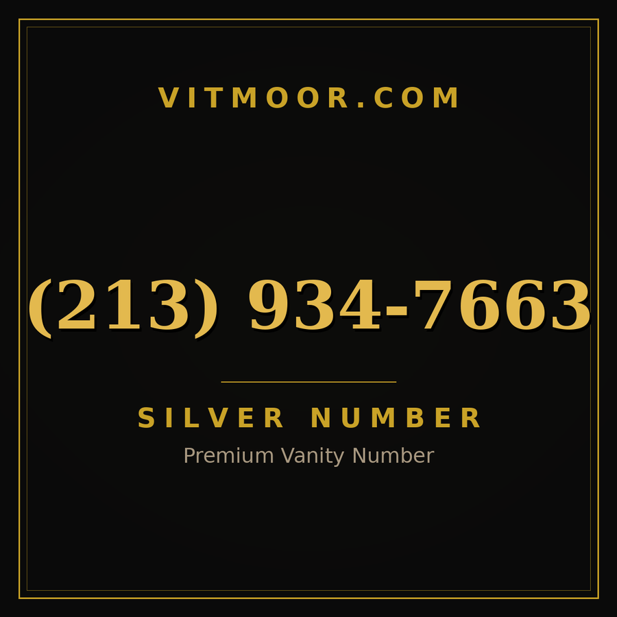 VITMOOR Silver premium number (213) 934-7663