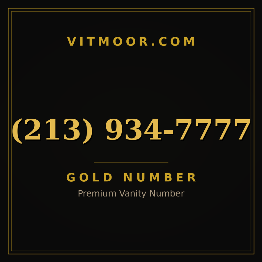 VITMOOR Gold premium number (213) 934-7777