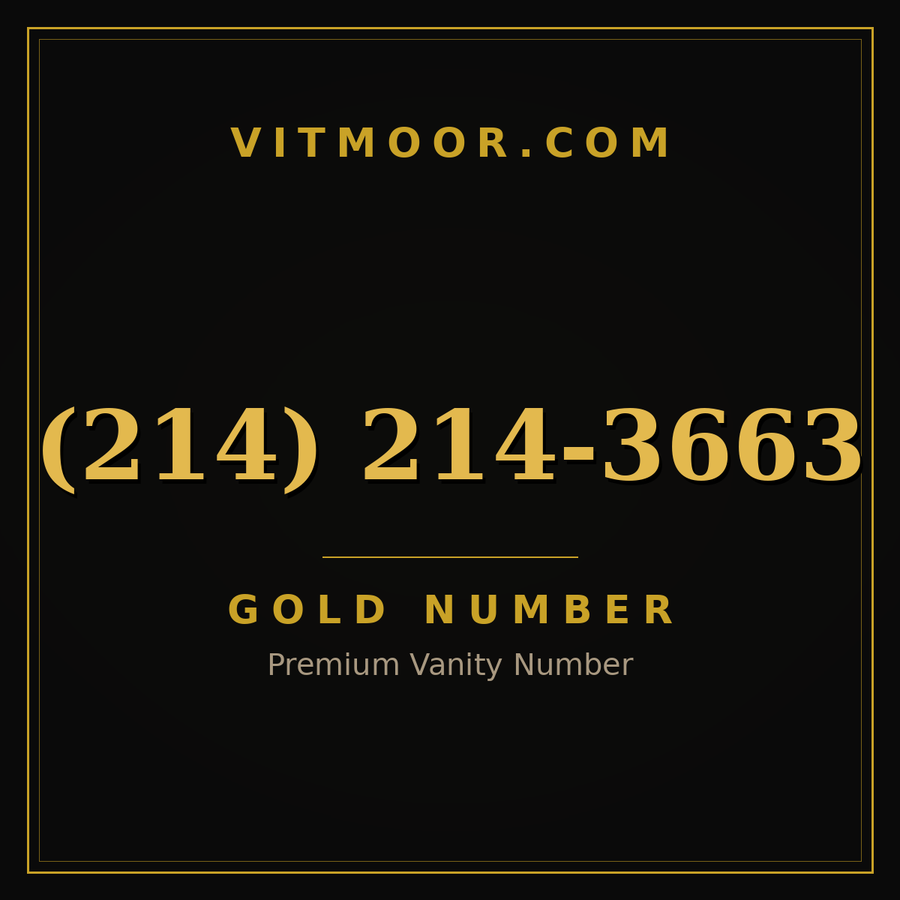 VITMOOR Gold premium number (214) 214-3663