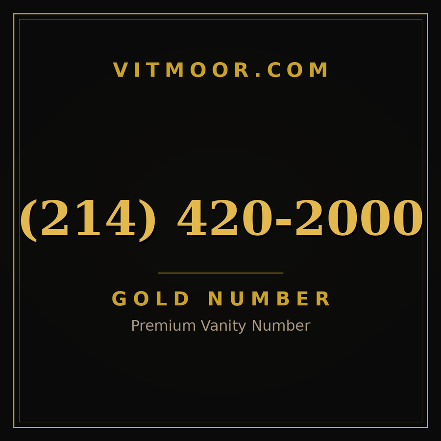 VITMOOR Gold premium number (214) 420-2000