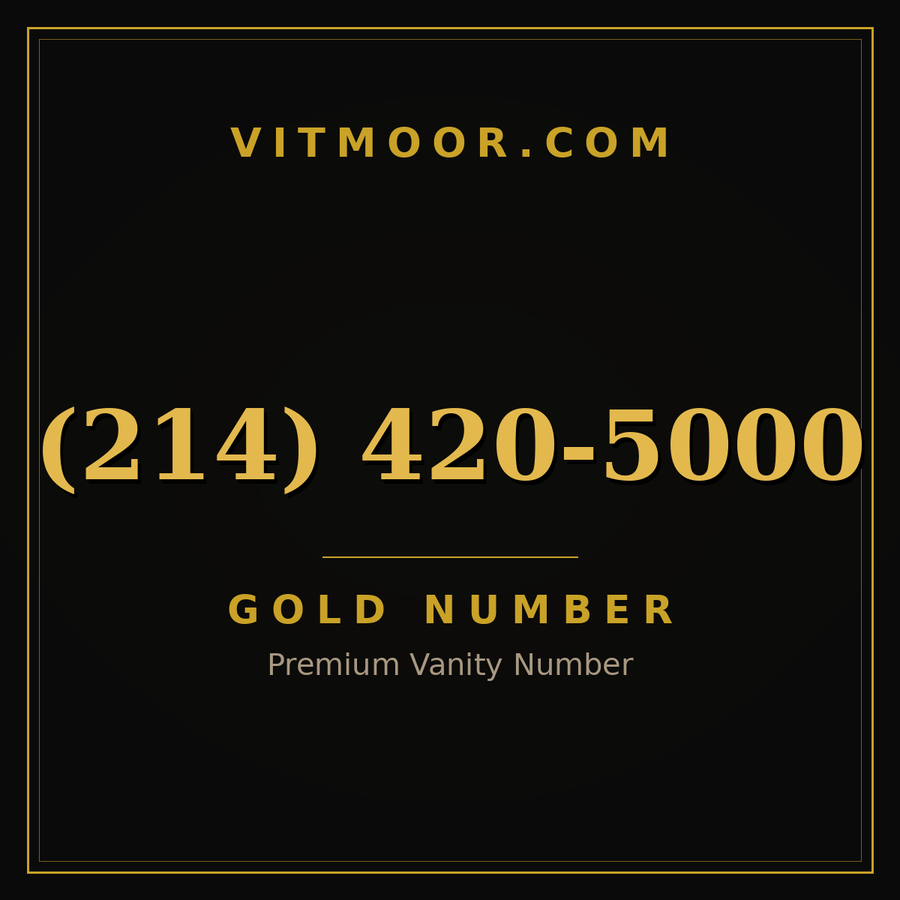 VITMOOR Gold premium number (214) 420-5000