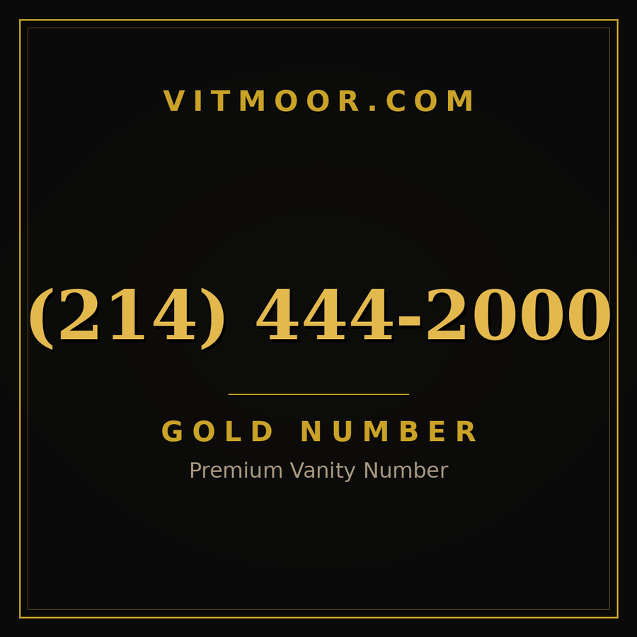 VITMOOR Gold premium number (214) 444-2000