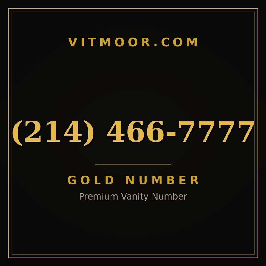 VITMOOR Gold premium number (214) 466-7777