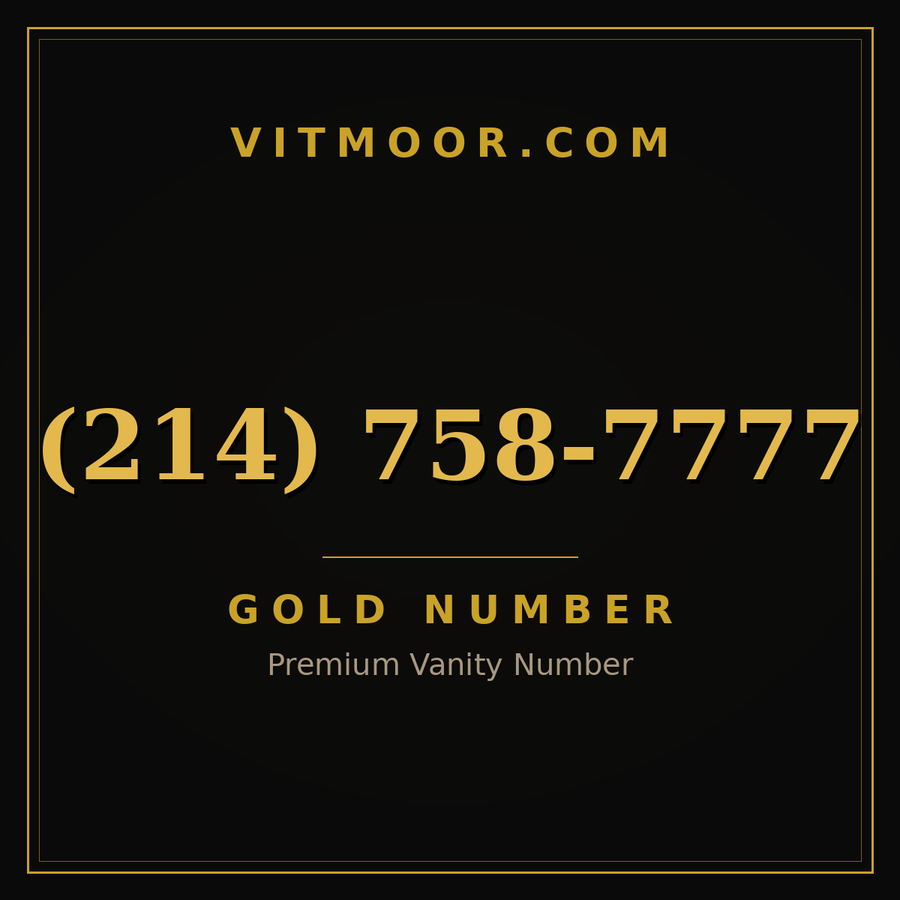 VITMOOR Gold premium number (214) 758-7777