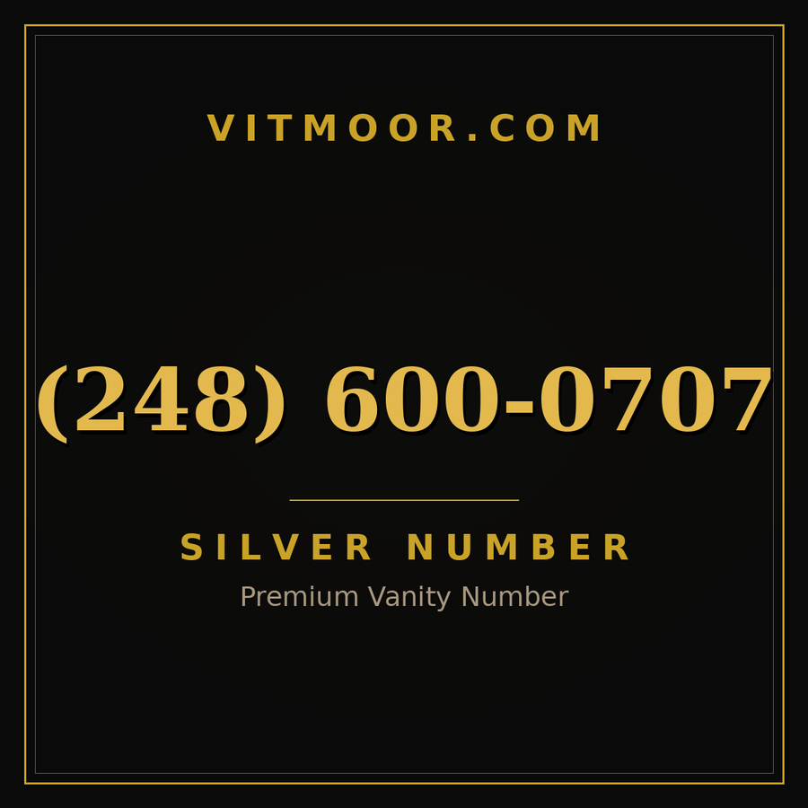 VITMOOR Silver premium number (248) 600-0707