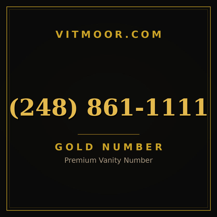 VITMOOR Gold premium number (248) 861-1111