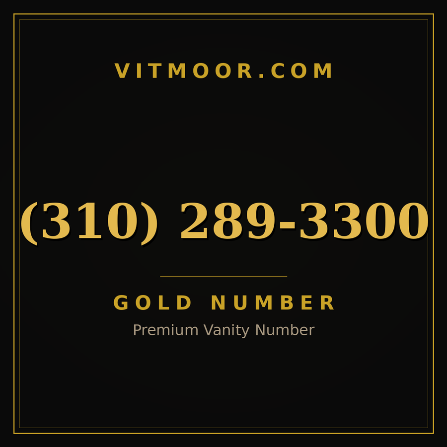 VITMOOR Gold premium number (310) 289-3300