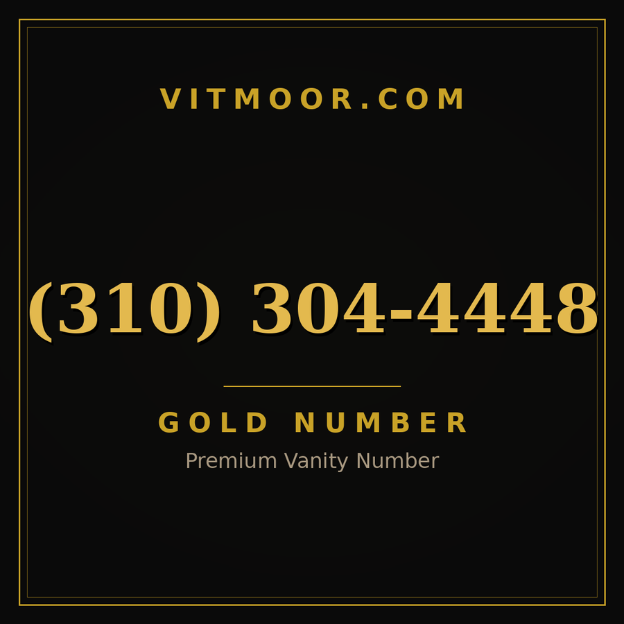VITMOOR Gold premium number (310) 304-4448
