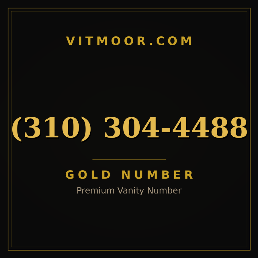 VITMOOR Gold premium number (310) 304-4488