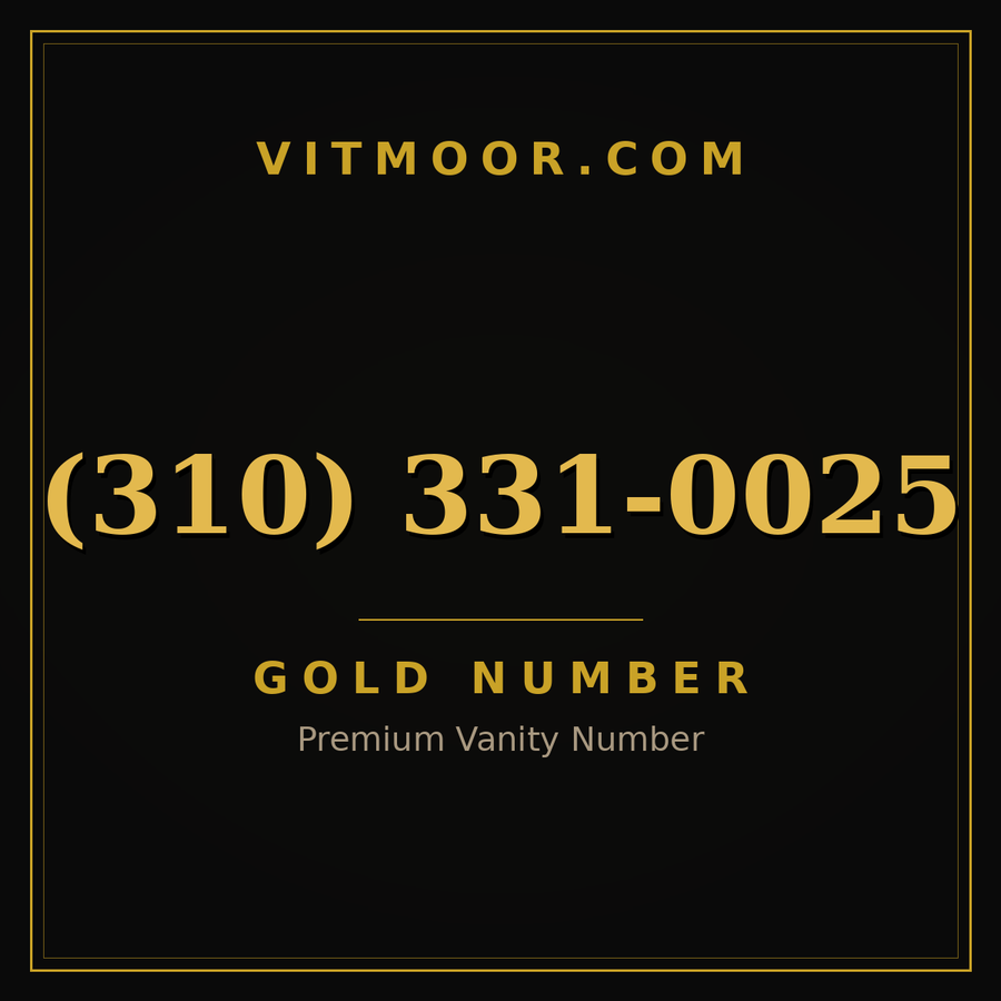 VITMOOR Gold premium number (310) 331-0025