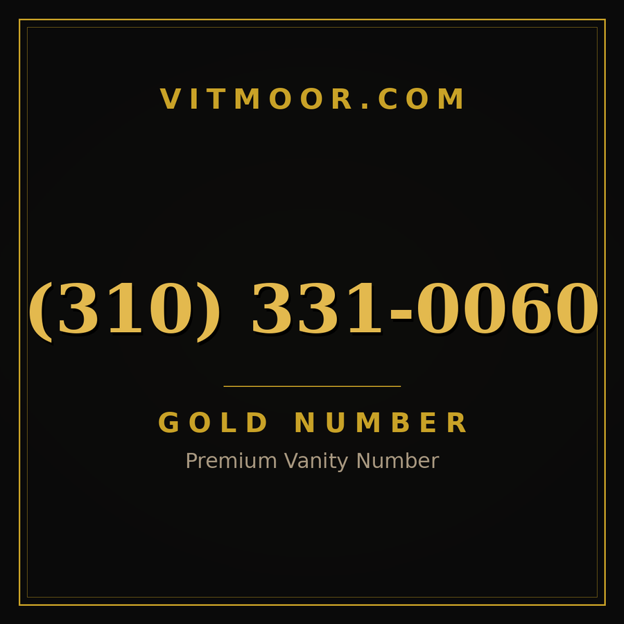 VITMOOR Gold premium number (310) 331-0060