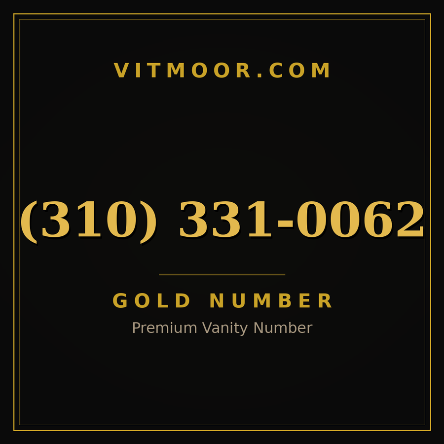 VITMOOR Gold premium number (310) 331-0062