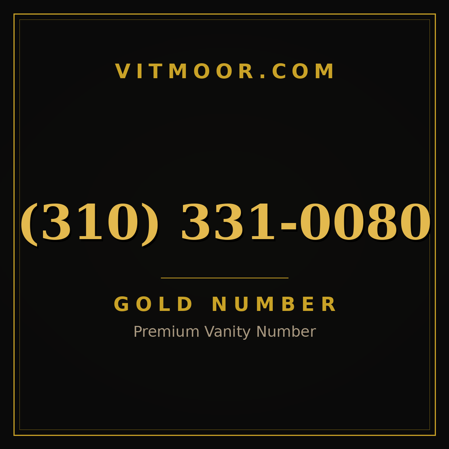 VITMOOR Gold premium number (310) 331-0080