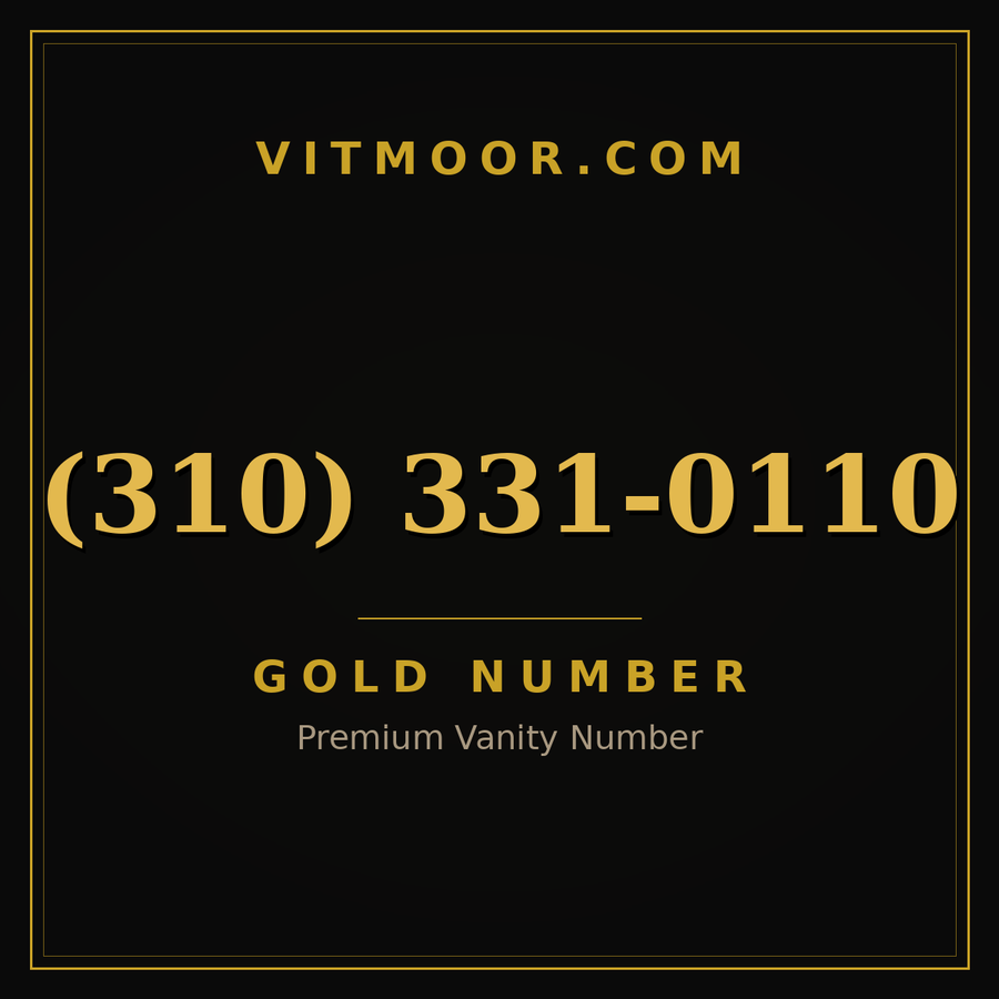 VITMOOR Gold premium number (310) 331-0110