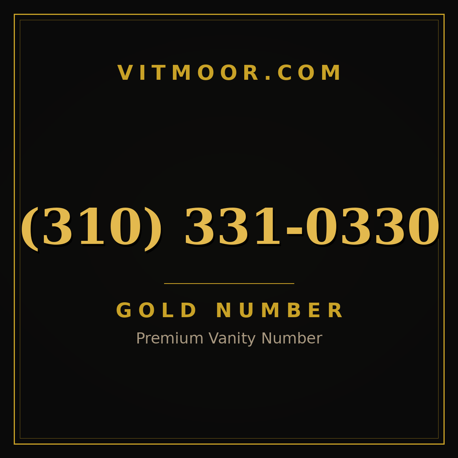 VITMOOR Gold premium number (310) 331-0330