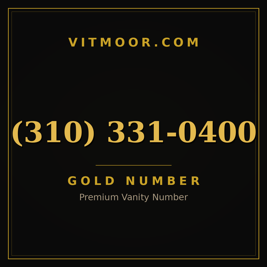 VITMOOR Gold premium number (310) 331-0400