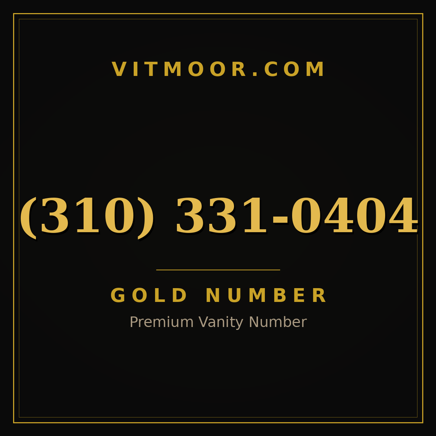 VITMOOR Gold premium number (310) 331-0404