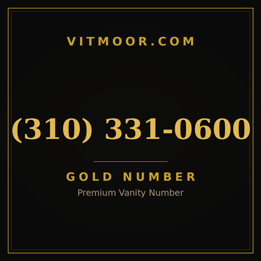 VITMOOR Gold premium number (310) 331-0600