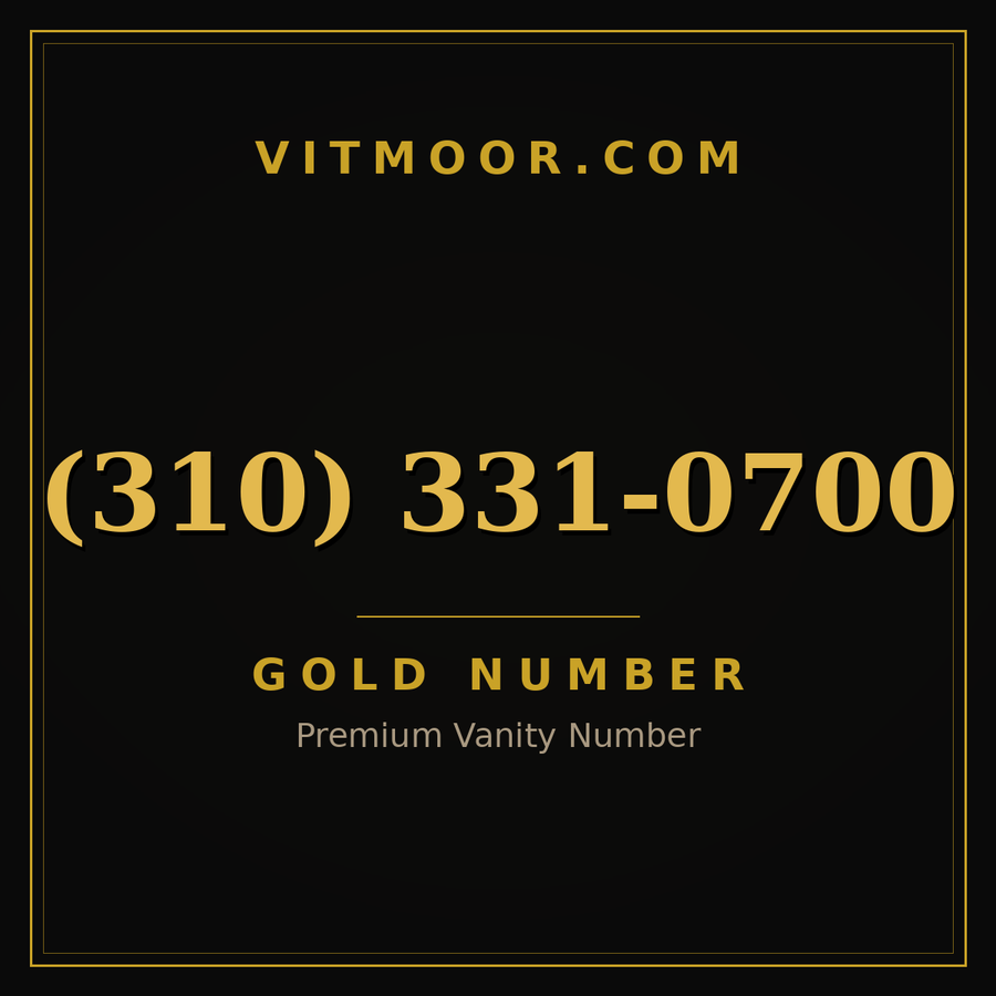 VITMOOR Gold premium number (310) 331-0700