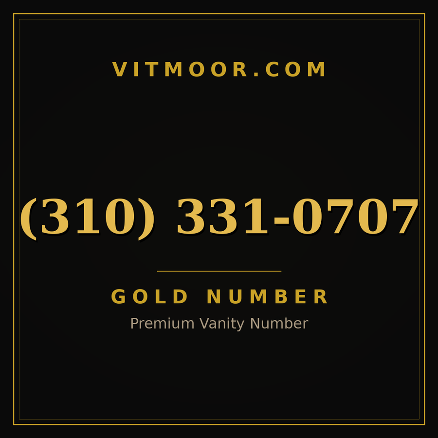 VITMOOR Gold premium number (310) 331-0707