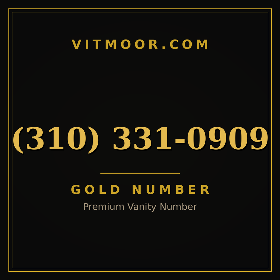 VITMOOR Gold premium number (310) 331-0909