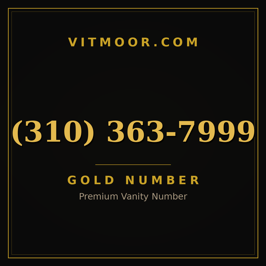 VITMOOR Gold premium number (310) 363-7999