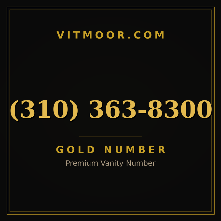 VITMOOR Gold premium number (310) 363-8300