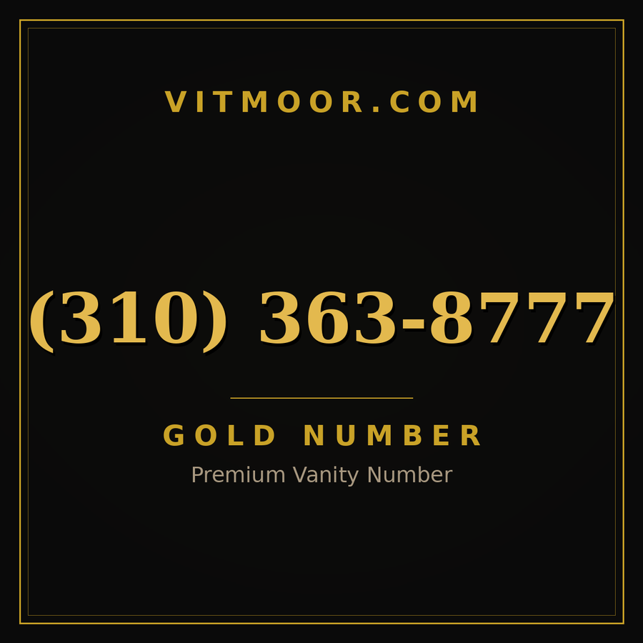 VITMOOR Gold premium number (310) 363-8777
